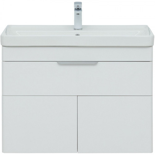 Тумба под раковину Aquanet Ирис new 80 310150 подвесная Белая глянцевая МДФ / ЛДСП