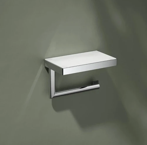 Держатель туалетной бумаги Keuco Collection Reva 12873 019000 с полкой Хром