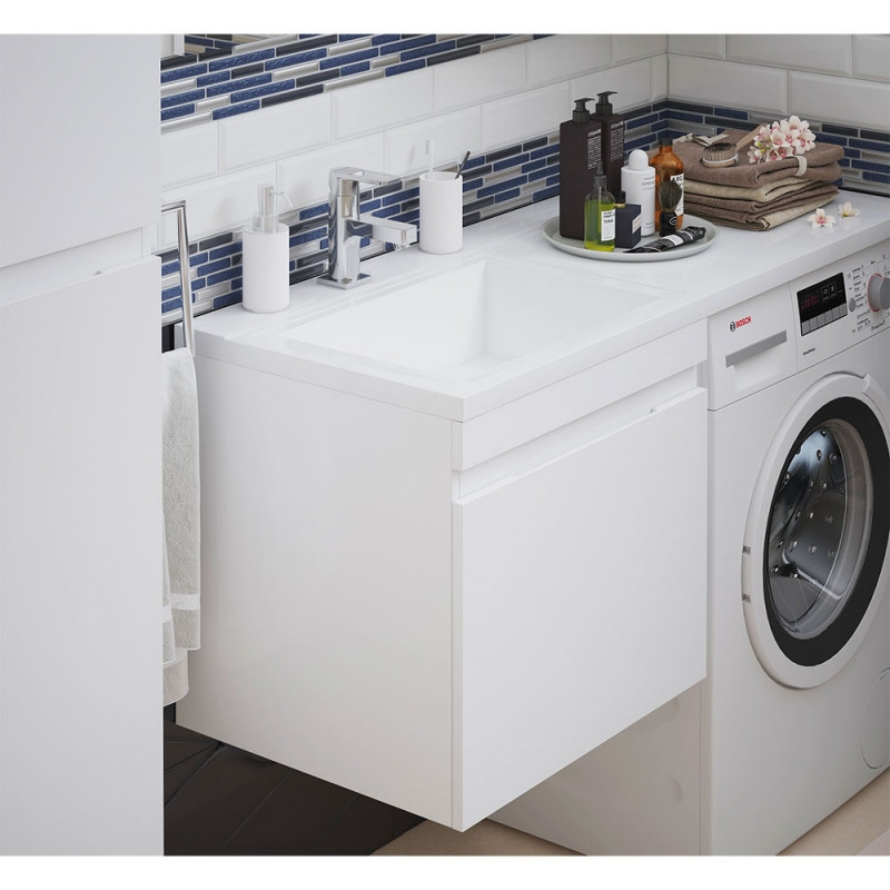 Тумба под раковину Corozo Альтаир 120 SD-00000501 подвесная Белая МДФ / ЛДСП