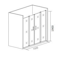 Душевая дверь Good Door Cofe WTW-TD-150-C-B 150 КФ00014 профиль Черный стекло прозрачное