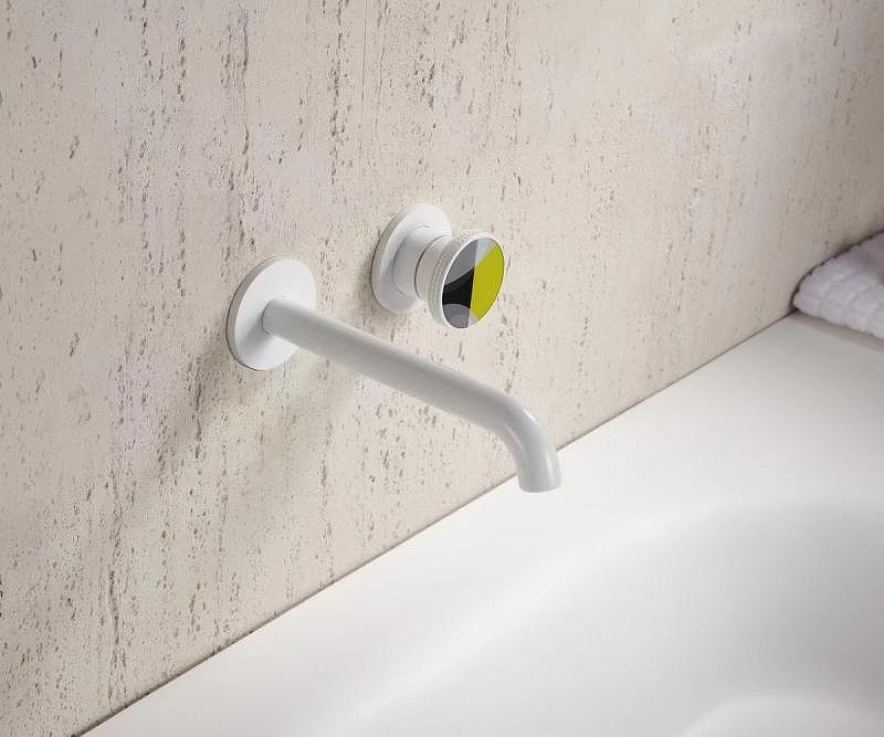 Смеситель для раковины Bronze de Luxe OMG! 9007W-Y цвет Белый матовый Желтый