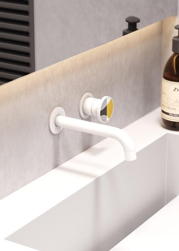 Смеситель для раковины Bronze de Luxe OMG! 9007W-Y цвет Белый матовый Желтый