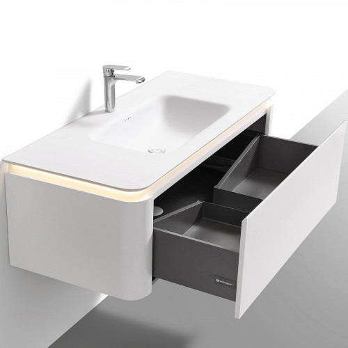 Тумба с раковиной Black&amp;White Universe U925.1200 120 9251200 подвесная Milk white МДФ / ЛДСП