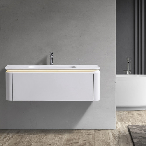 Тумба с раковиной Black&amp;White Universe U925.1200 120 9251200 подвесная Milk white МДФ / ЛДСП