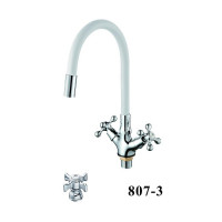 Смеситель для кухни D-Lin D153807-3 цвет  Хром  Белый