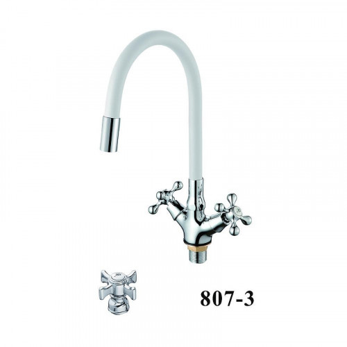 Смеситель для кухни D-Lin D153807-3 цвет  Хром  Белый