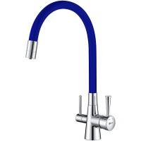 Смеситель для кухни Lemark Comfort LM3075C-Blue Хром Синий латунь