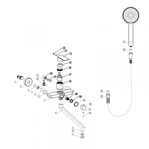 Смеситель для ванны Fmark FS8824H универсальный цвет Черный