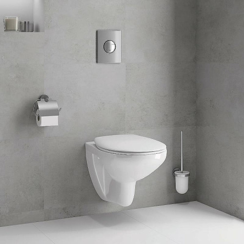 Унитаз с инсталляцией Grohe Euro Ceramic Solido 39536000 с сиденьем Микролифт с клавишей Хром