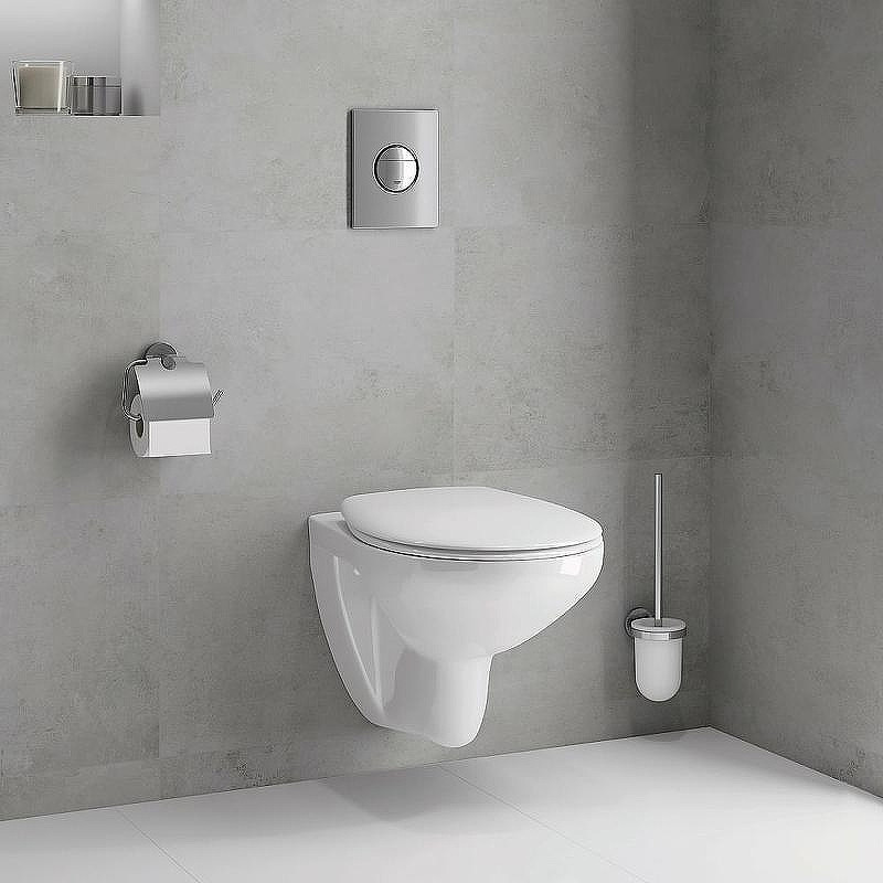 Унитаз с инсталляцией Grohe Euro Ceramic Solido 39536000 с сиденьем Микролифт с клавишей Хром