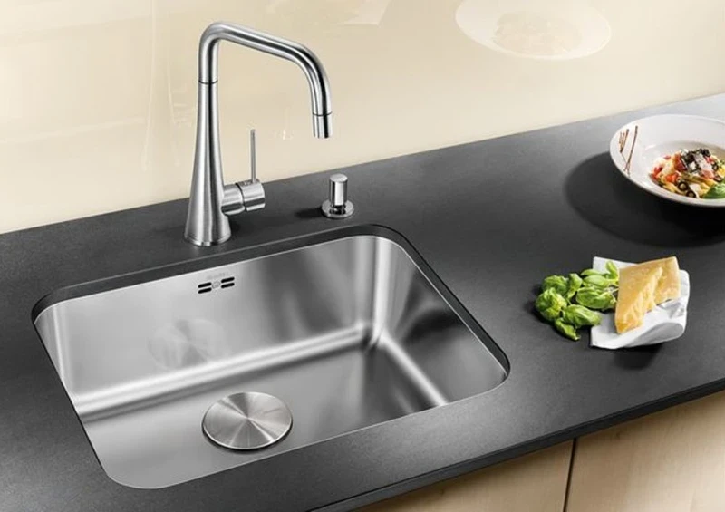 Кухонная мойка Blanco Supra 500-U 518205 с корзинчатым вентилем нержавеющая сталь встраиваемый