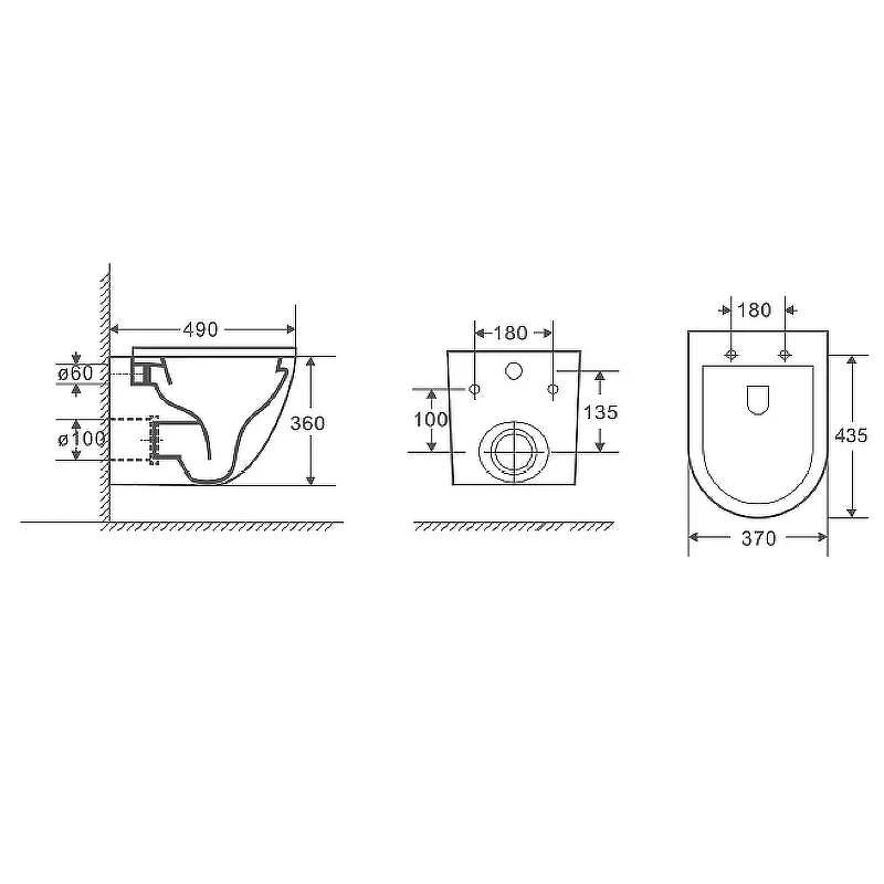 Унитаз подвесной D&K Matrix DT1396516 с сиденьем Микролифт