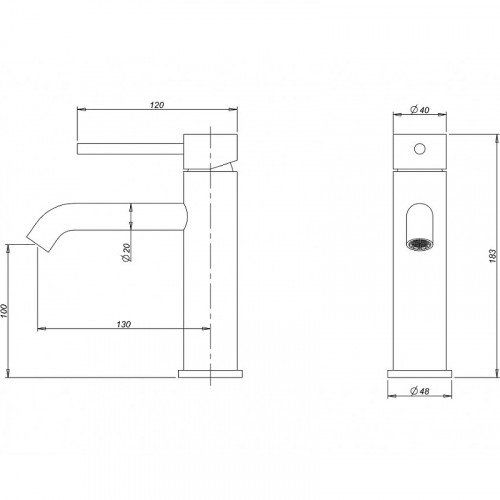 Смеситель для раковины Milacio Ultra MCU.550.MB Черный матовый нержавеющая сталь