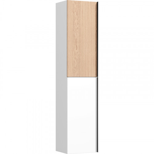 Шкаф пенал Sancos Delta 35 PDL35W подвесной Дуб светлый Белый МДФ / ЛДСП