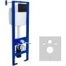 Комплект унитаза Ceruttispa Orlter Aria Tornado CT9955 с инсталляцией Berges Atom 410 040340 с сиденьем Микролифт и Черной матовой клавишей смыва фарфор подвесной