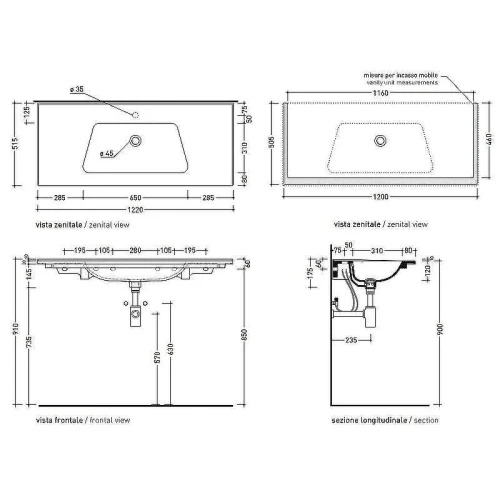 Раковина подвесная Flaminia Bloom 120 BM120L+LAV цвет Белый