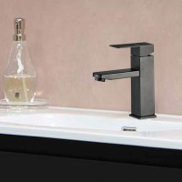 Смеситель для раковины WesnaArt Kubus KUB13-210Black Черный матовый латунь