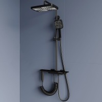 Душевая система RGW Shower Panels SP-35B 51140135-04 с термостатом Черная матовая латунь на стену