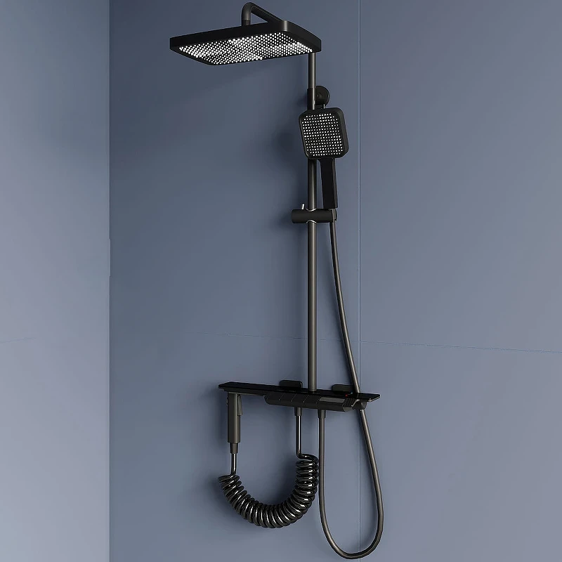 Душевая система RGW Shower Panels SP-35B 51140135-04 с термостатом Черная матовая латунь на стену