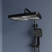 Душевая система RGW Shower Panels SP-35B 51140135-04 с термостатом Черная матовая латунь на стену