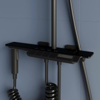 Душевая система RGW Shower Panels SP-35B 51140135-04 с термостатом Черная матовая латунь на стену