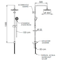 Душевая система Remer 330X9MOEC20NRA Хром латунь на стену