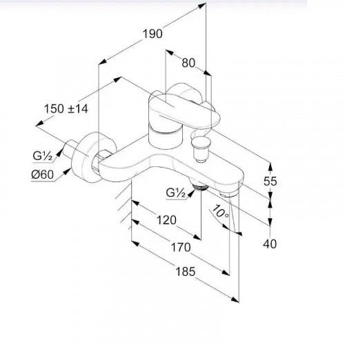 Смеситель для ванны Kludi X1 326910575 цвет Хром