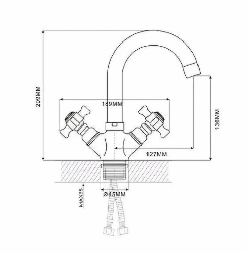 Смеситель для раковины Ekko E13024 Хром