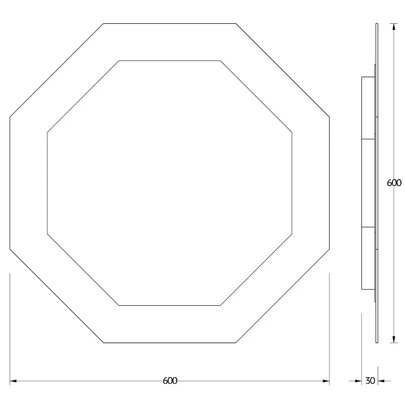 Зеркало Evoform Ledshine 60x60 BY 2503 с подсветкой 19 W - без выключателя - нейтральный белый свет стекло