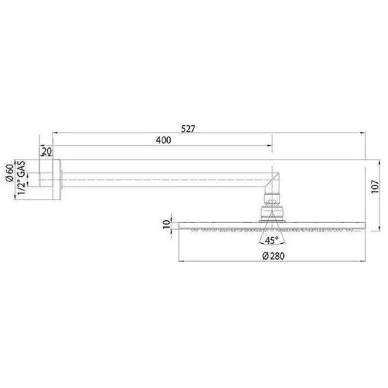 Верхний душ Bossini Cosmo H70596I.043 Сатинированное золото