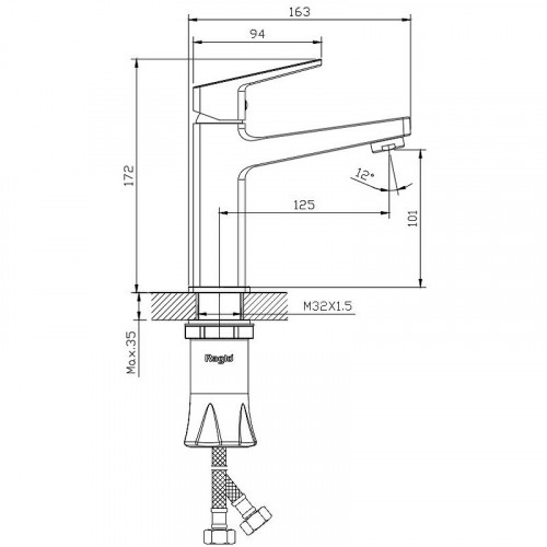 Смеситель для раковины Raglo R30.10.09 Графит матовый латунь
