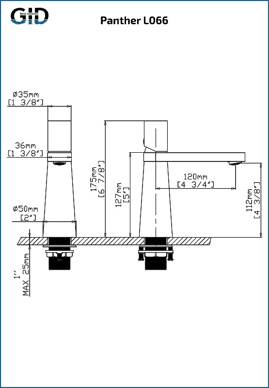 Смеситель для раковины Gid Panther L066CHK цвет Хром