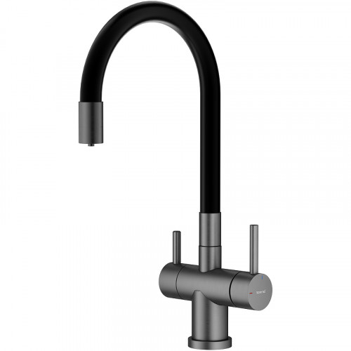 Смеситель для кухни Splenka S70.64.09 Графит матовый Черный латунь