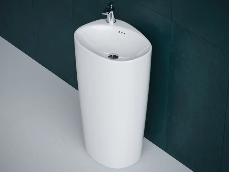 Раковина Laguraty 52 2100W Белая фаянс напольный