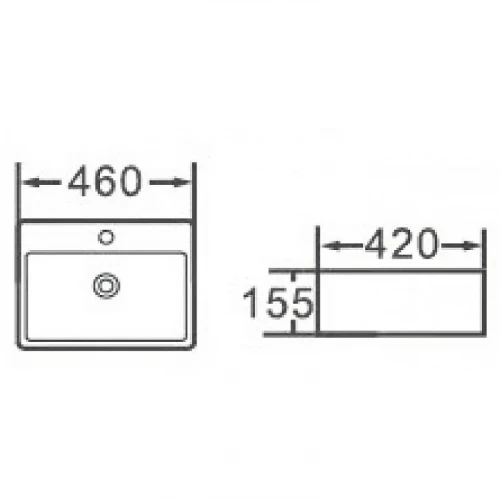 Раковина Esbano Circon 46 ESRNCIRC46MB Черная матовая фаянс накладная