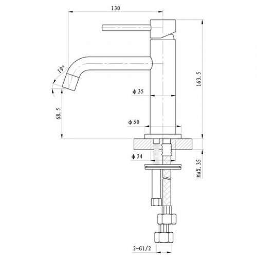 Смеситель для раковины Caprigo Don 53-022-NER Черный матовый латунь