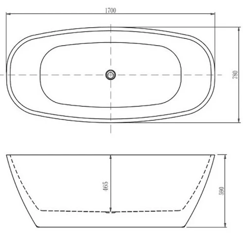 Акриловая ванна Aquatek Тера 170x78 AQ-128778WT без гидромассажа