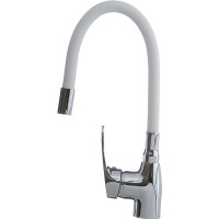 Смеситель для кухни Melodia della vita Ostessa MDV40615White Хром Белый латунь