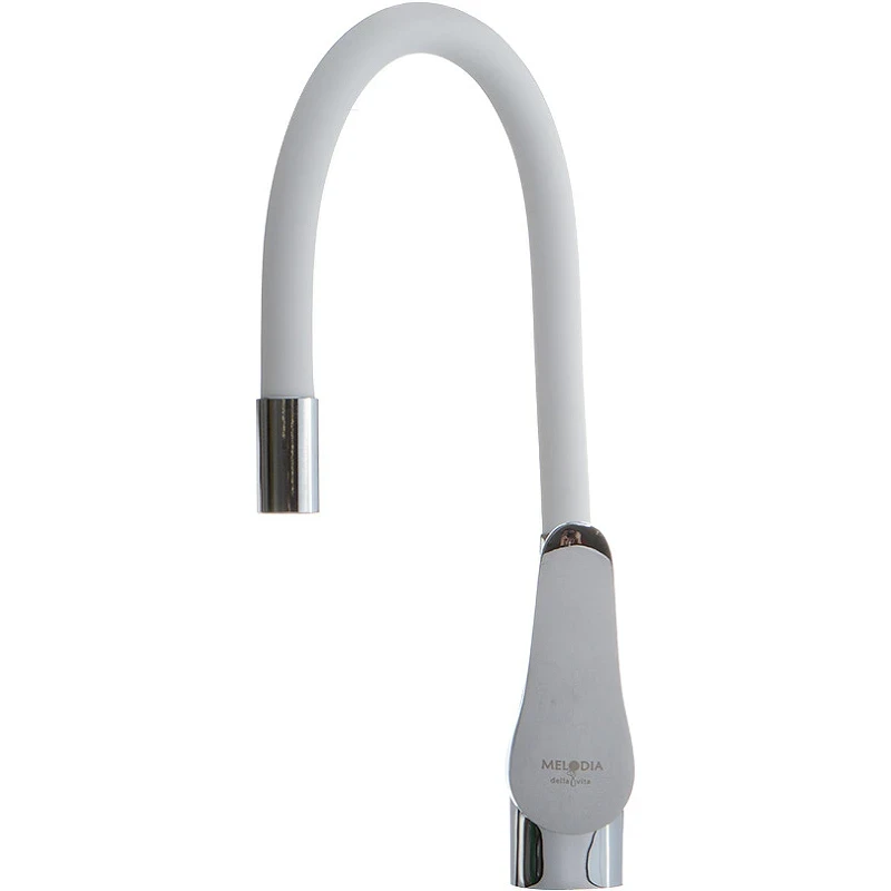 Смеситель для кухни Melodia della vita Ostessa MDV40615White Хром Белый латунь