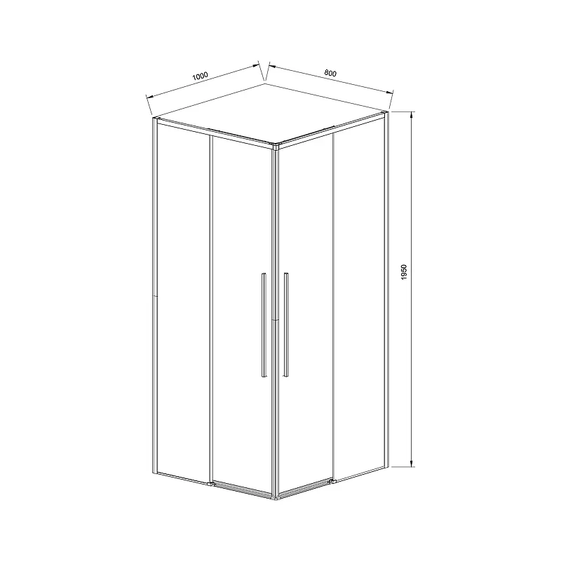 Душевой уголок Vincea Slim-N 100x80 VSS-4SN8010CL профиль Хром стекло прозрачное
