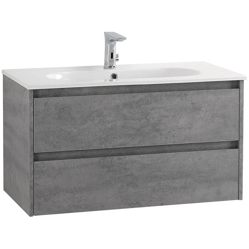 Тумба под раковину BelBagno Kraft 100 KRAFT-1000-2C-SO-CG подвесная Cemento Grigio МДФ / ЛДСП