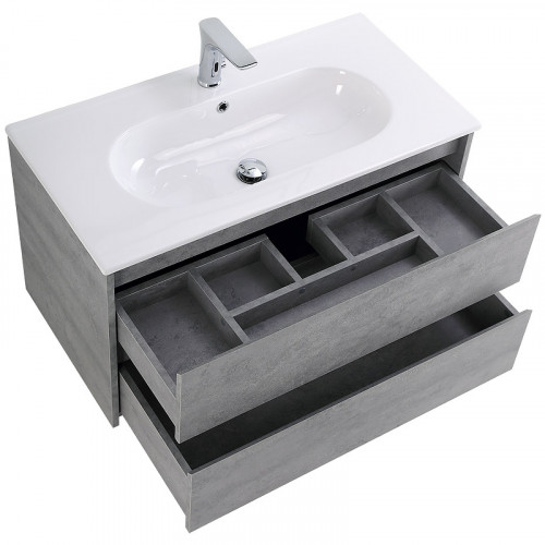 Тумба под раковину BelBagno Kraft 100 KRAFT-1000-2C-SO-CG подвесная Cemento Grigio МДФ / ЛДСП