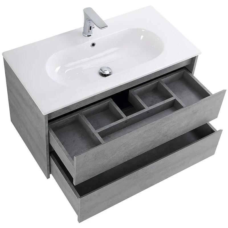 Тумба под раковину BelBagno Kraft 100 KRAFT-1000-2C-SO-CG подвесная Cemento Grigio МДФ / ЛДСП