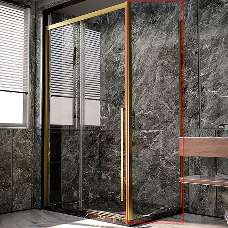 Душевая стенка Veconi Premium Trento SP-30G 80 SP30-G-80-01-C4 профиль Брашированное золото стекло прозрачное