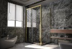 Душевая стенка Veconi Premium Trento SP-30G 80 SP30-G-80-01-C4 профиль Брашированное золото стекло прозрачное