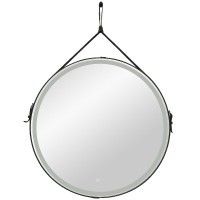 Зеркало Art&amp;Max Milan AM-Mil-800-DS-F-Nero с подсветкой с сенсорным выключателем Черное стекло