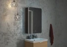 Зеркальный шкаф Art&Max Lecce 56 R AM-Lec-560-850-1D-R-DS-F-Nero с подсветкой цвет Черный