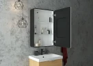 Зеркальный шкаф Art&Max Lecce 56 R AM-Lec-560-850-1D-R-DS-F-Nero с подсветкой цвет Черный