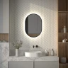 Зеркало Defesto Aura 50х70 DF 2923 с подсветкой 19W-4500K/Без выключателя/Нейтральный белый свет/Черная рама