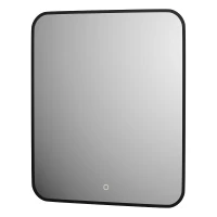 Зеркало Defesto Aura 60х70 DF 2976S с подсветкой 23W-3000K/Сенсорный выключатель/Теплый белый свет/Черная рама